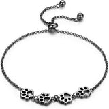 Bracelet ajustable en argent sterling avec empreinte de patte de chien