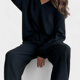 Aya Ensemble de Deux Pièces en Coton avec Décolleté en V