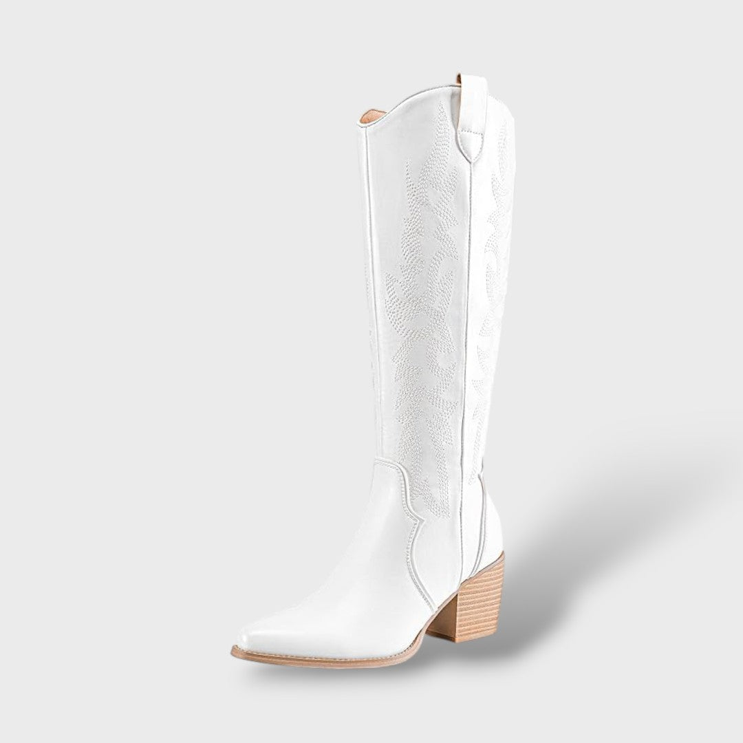 Bottes Femmes à Talons Hauts de Style Occidental