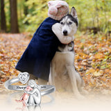 Bague pour chien en argent sterling et zircon blanc – Bague ajustable
