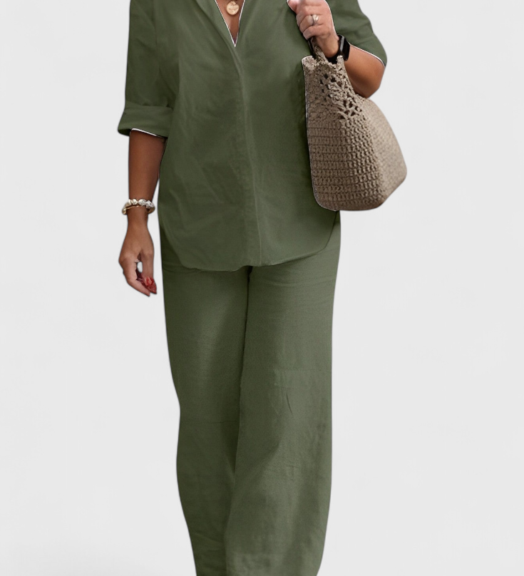 Ensemble Skye en Lin et Coton à Silhouette Décontractée