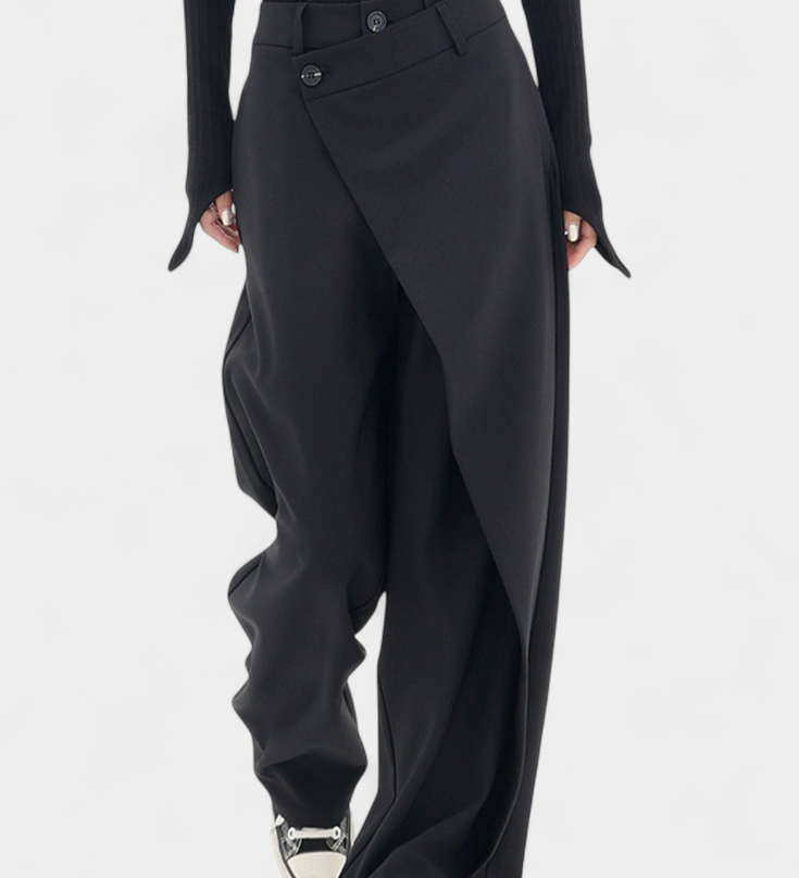 Pantalons Oaklyn Droits avec Drapé Moderne