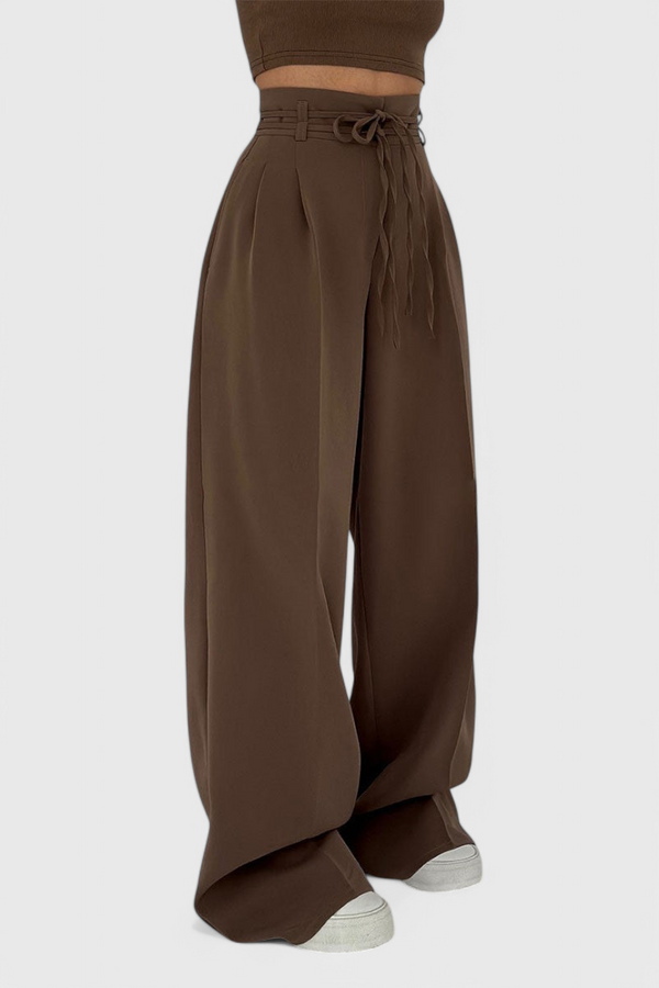 Sophie Pantalons à jambes larges avec cordons