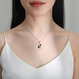 Collier en forme de cœur et motif d'amour infini avec empreinte