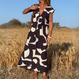 ELENA | ROBE IMPRIMÉE AVEC ENCOLURE EN V