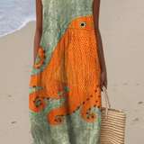 Tess | Robe Midi Océanique