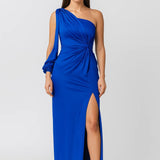 Robe Femme maxi | Chic fluide | épaule asymétrique pour Été