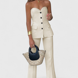 Ensemble Paesha Relaxé sans Manches et Jambes Amples