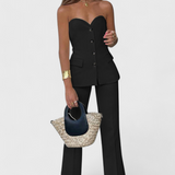 Ensemble Paesha Relaxé sans Manches et Jambes Amples