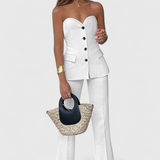 Ensemble Paesha Relaxé sans Manches et Jambes Amples