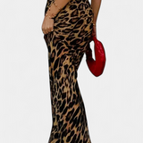Jupe Maxi Slim Elena avec Imprimé Léopard