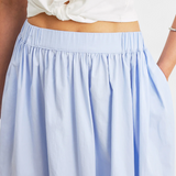 Jupe Yora A-Line en Coton avec Taille Élastique et Poches