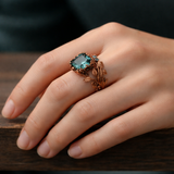 Bague Nature avec cristal vert