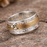 Bague Vintage en Or avec Revêtement en Argent