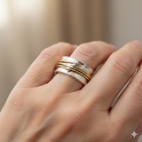 Bague Vintage en Or avec Revêtement en Argent