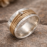 Bague Vintage en Or avec Revêtement en Argent