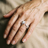 Bague ajustable en argent 925 avec des chatons
