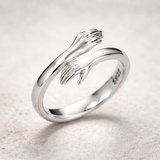 Bague ajustable en style étreinte en argent