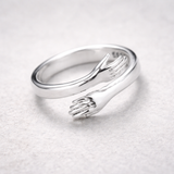 Bague ajustable en style étreinte en argent