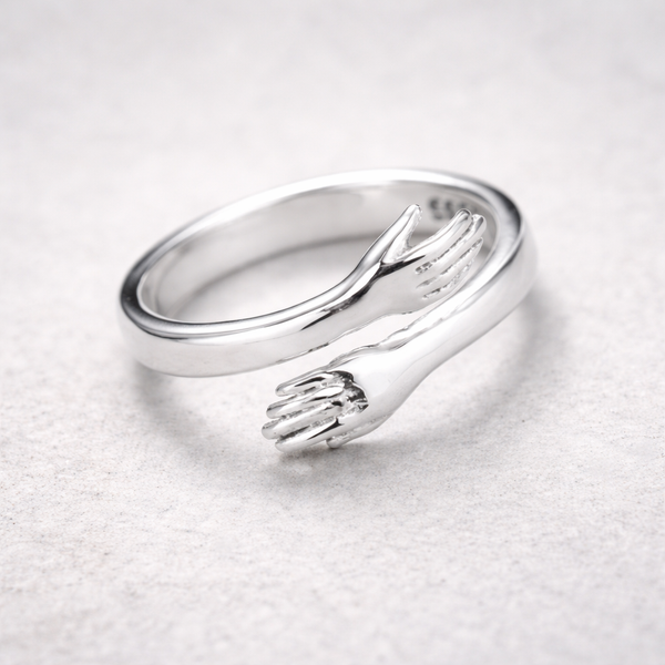 Bague ajustable en style étreinte en argent