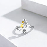 Bague ajustable pour chien en argent – Bague artisanale pour femmes