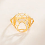 Bague délicate avec empreinte animale – Bague ouverte en acier inoxydable avec motif animal