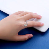 Bague pour chien en argent sterling et zircon blanc – Bague ajustable