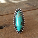 Bague rétro avec pierre turquoise