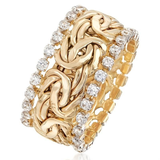 Bague tressée Retro-Gold avec Zirconia