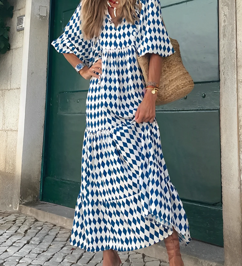 VANESSA | ROBE MAXI LONGUE AVEC IMPRIMÉ