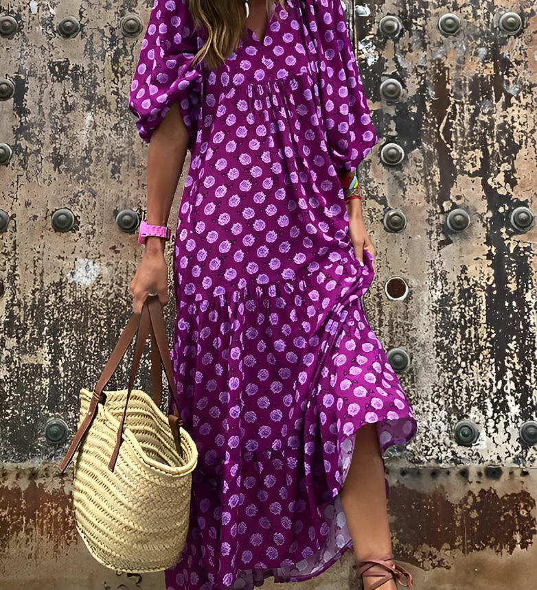 VANESSA | ROBE MAXI LONGUE AVEC IMPRIMÉ