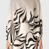 Sybella Ensemble de Deux Pièces avec Épaules Découvertes et Pantalons Amples Imprimés