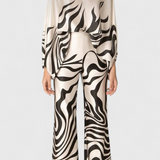 Sybella Ensemble de Deux Pièces avec Épaules Découvertes et Pantalons Amples Imprimés