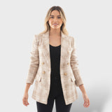 Blazer à carreaux élégant femme