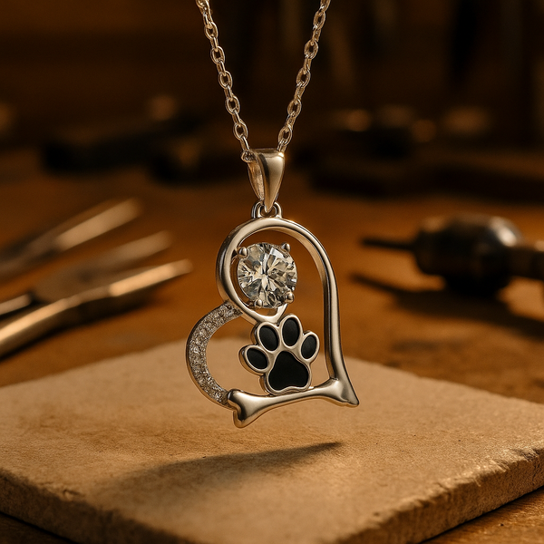Collier de Patte Sentie avec Zirconia - Pour les Amoureux des Chiens
