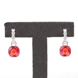 Boucles d'oreilles avec rubis et diamant