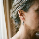 Boucles d'oreilles en argent vintage avec perles pendantes