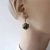 Boucles d'oreilles en forme de sphère en or vieilli