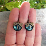 Boucles d'oreilles en forme de sphère en or vieilli