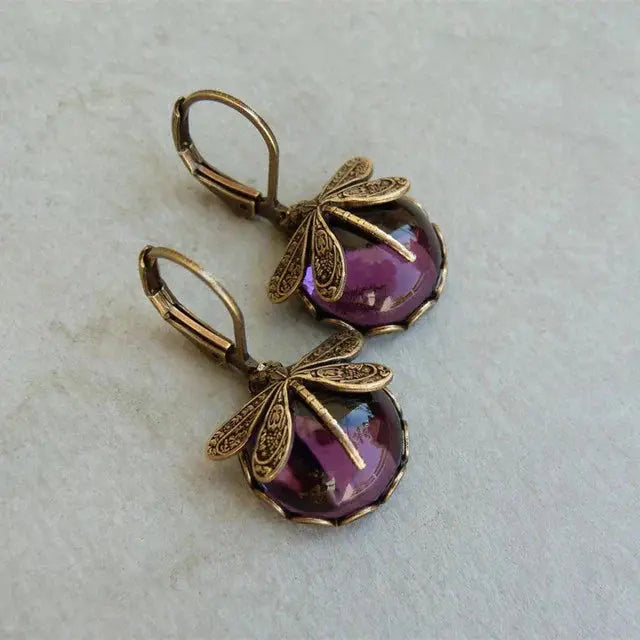 Boucles d'oreilles en forme de sphère en or vieilli