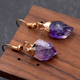 Boucles d'oreilles en or avec améthyste