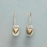 Boucles d'oreilles rétro en argent avec des détails dorés