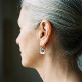 Boucles d'oreilles rétro en argent et or avec des fleurs