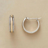 Boucles d'oreilles vintage Golden Line en argent