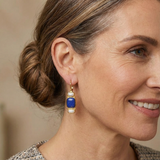 Boucles d'oreilles vintage en bleu et or