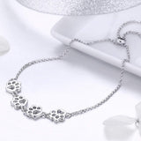 Bracelet ajustable en argent sterling avec empreinte de patte de chien