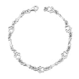 Bracelet avec Pattes de Chien Suspendues et Os en Argent Brut, Édition Limitée