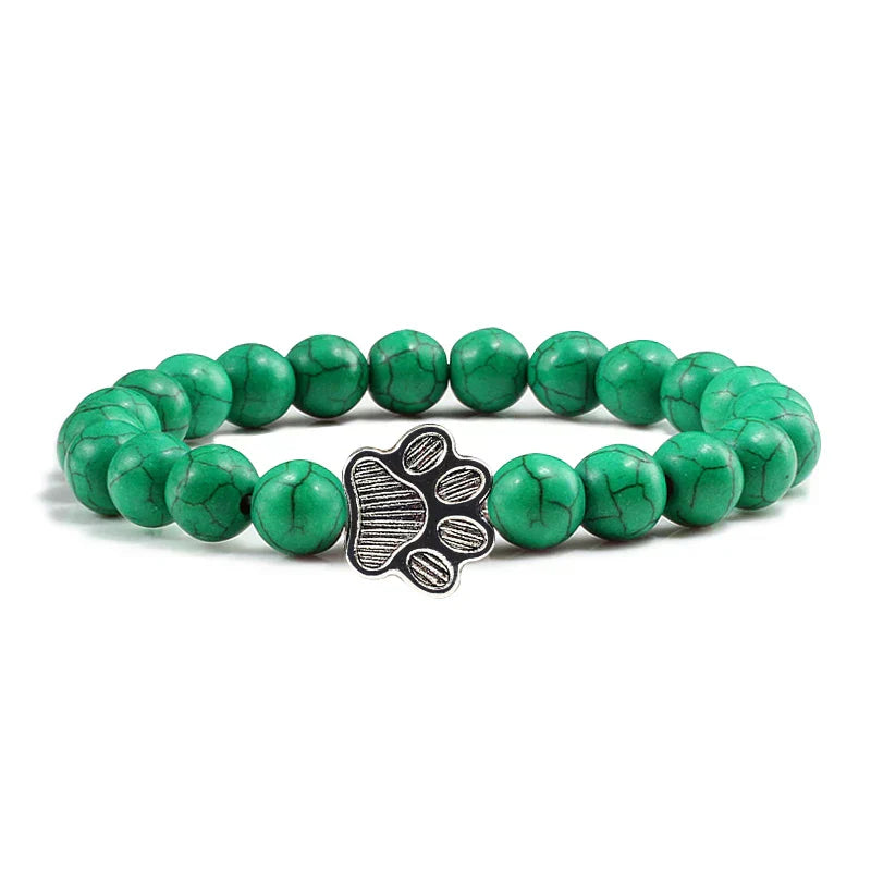 Bracelet avec perles en forme de pattes – Design en pierre naturelle