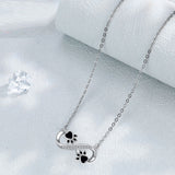 Collier Pattes d'Amour Infini avec Zirconium
