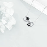 Collier avec Pattes de Chien Amour Infini en Zirconium